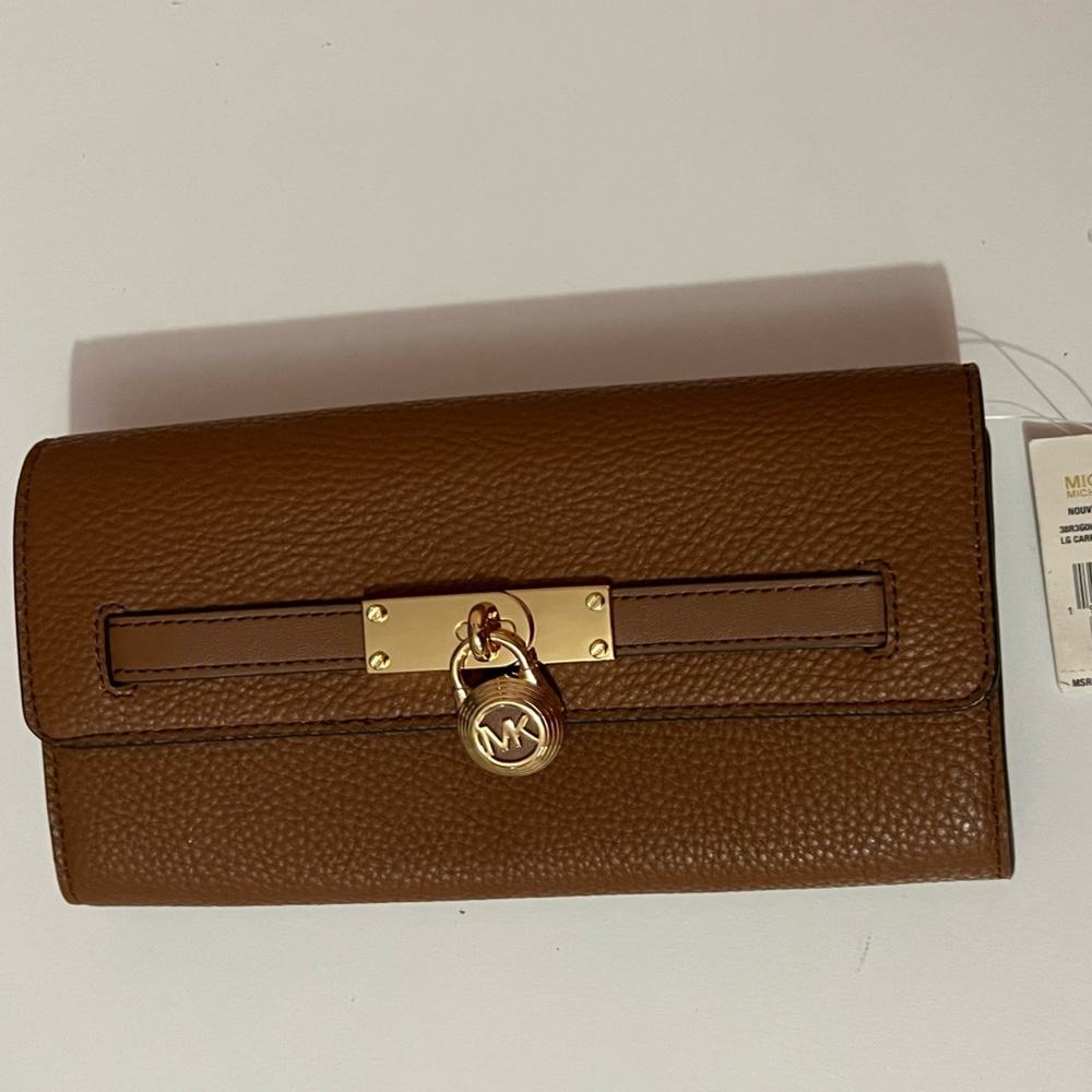 MICHAEL KORS NOUVEAU HAMILTON LARGE CARRYALL WALLET IN LUGGAGE NWT